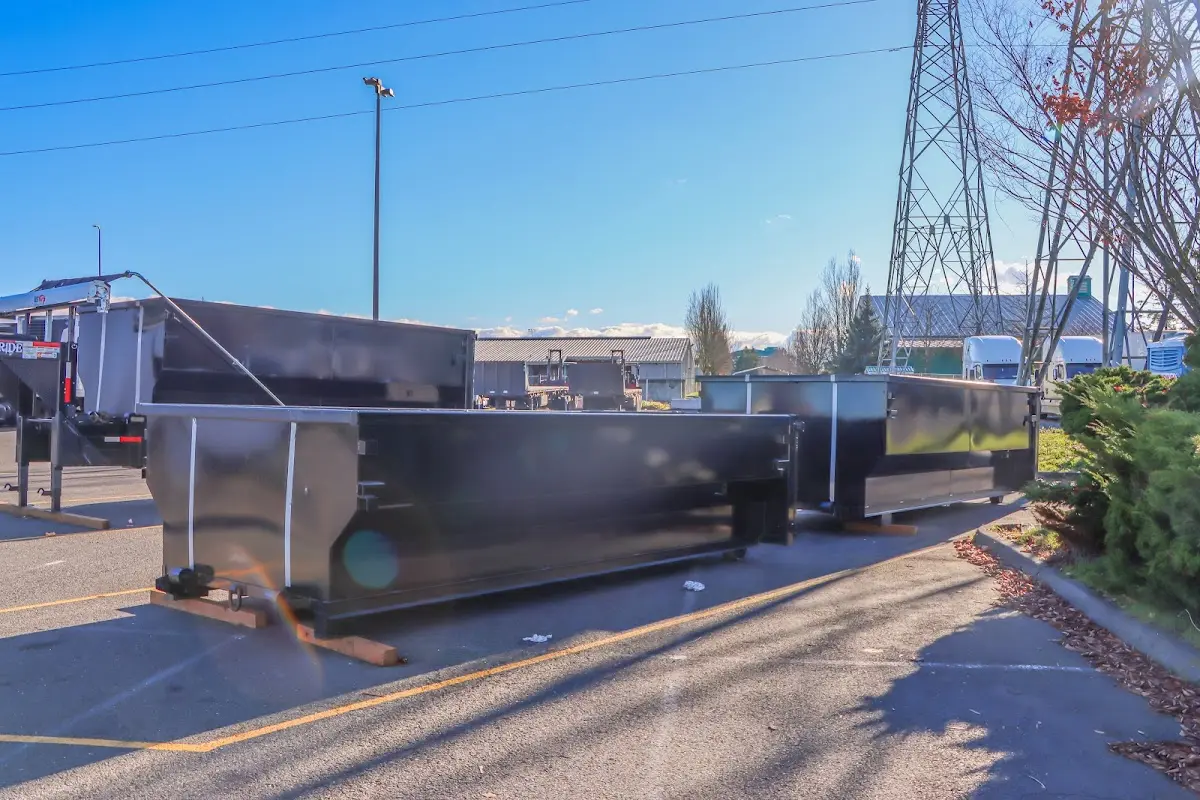 Roll-off dumpster ready for waste disposal at job site for 12 Yard Dumpster Rental in Schodack